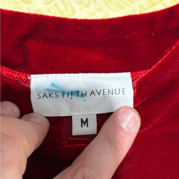 Vintage Saks Fifth Avenue Red Velvet Button Down Shirt - Picture 11 of 11